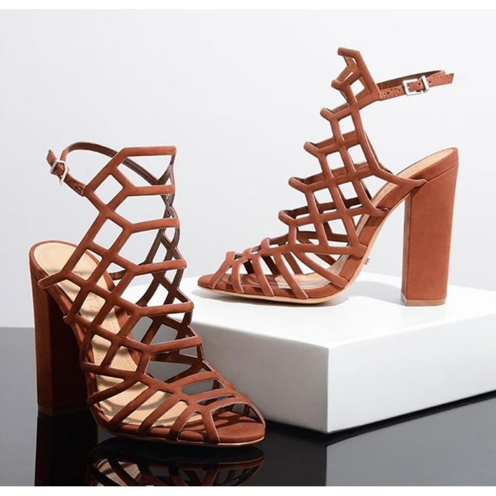 SCHUTZ Tan Strappy Heels